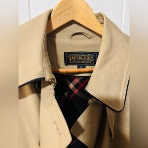 Vintage Pendleton Women’s Tan Trench Coat - 10 - Removable Wool Lining